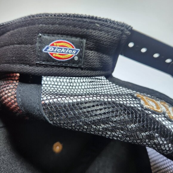 Dickies Men's Hat Cap Two-tone Brown and Black Snapback Mesh Back Truckes Hat - Picture 9 of 9